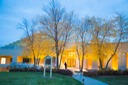 Walking intothe golden light at the temple